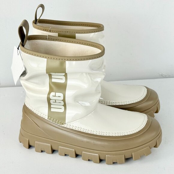 Big Kids Size 2-UGG Classic BRELLAH MINI Rain/Winter Boots-Mustard Seed/Jasmine - Picture 2 of 7